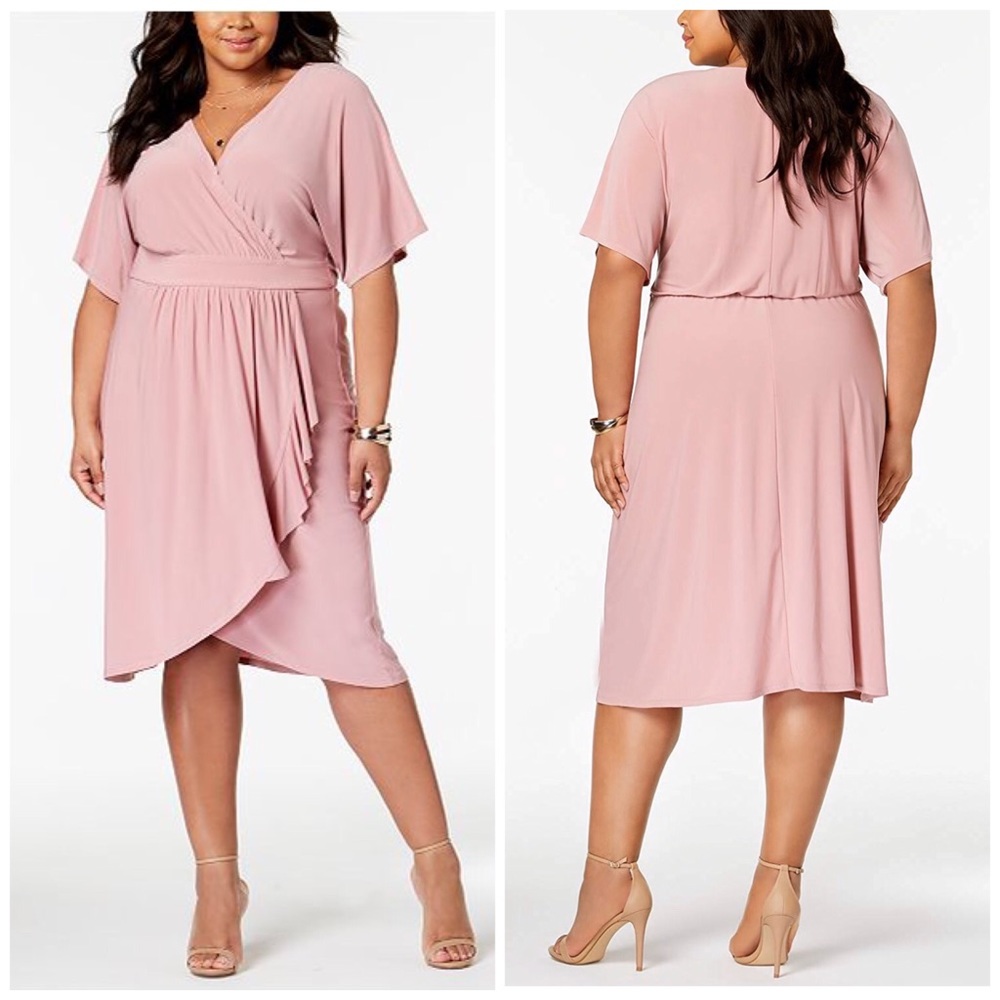 Love Squared Plus Size Faux-Wrap Dress